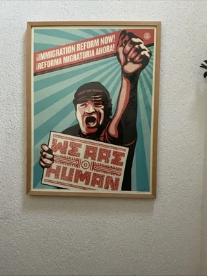 SHEPARD FAIREY OBEY Print Druck SIGNED - IMMIGRATION REFORM NOW -  WE ARE HUMANS - Bild 1 von 3