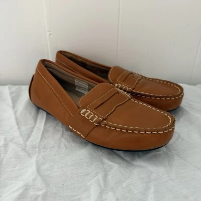 Ralph Lauren Polo Tan Leather Slip On Loafers Dress Casual Shoes Boys 2.5 - Image 1 of 4