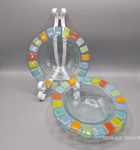 Vintage 2 bols style mosaïque verre fondu Villeroy & Boch Twist Alea Vitrum décoration - Photo 1/16