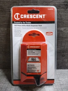 Utility Knife box cutter Blades Crescent 100 Piece Utility Blade Dispenser Pack - Picture 1 of 6