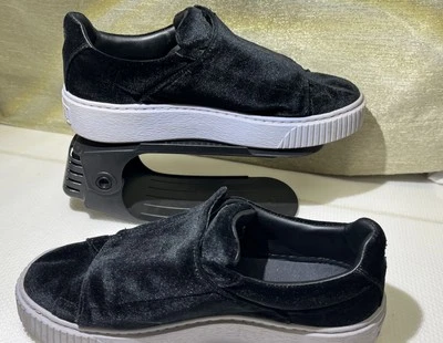 Tênis PUMA Feminino Cesta de Alça Larga Plataforma Preto/Cinza Veludo Tamanho EUA 10 - Imagem 1 de 4