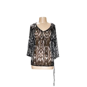 INC Black Graphic Blouse XL - Picture 1 of 4