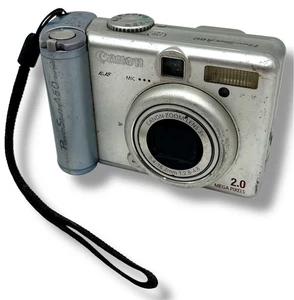Canon Power Shot A60 Digital Camera Silver 2.0 MP - For Parts or Repair - Picture 1 of 7