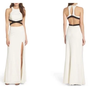 Vestido de mujer La Femme blanco/negro recorte espalda deportiva 2 XS - Imagen 1 de 3