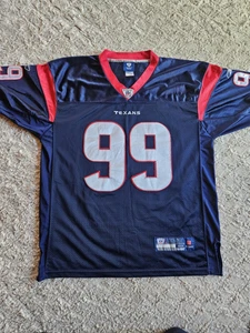 Houston Texans J.J. Watt 99 On Field Blue Authentic Reebok Jersey Size 48 - Picture 1 of 10