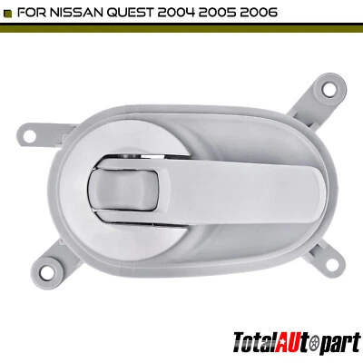 Manija de puerta interior gris con moldura cromada para pasajero delantero Nissan Quest 04-06 Foto 1 de 4