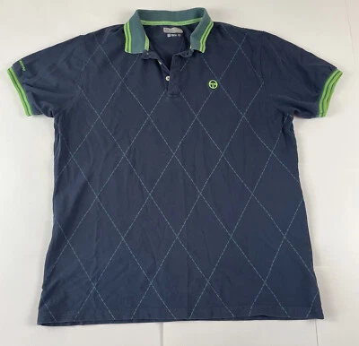 Polo Sergio Tacchini STech para hombre talla XXL azul marino algodón argyle con poliéster Foto 1 de 4