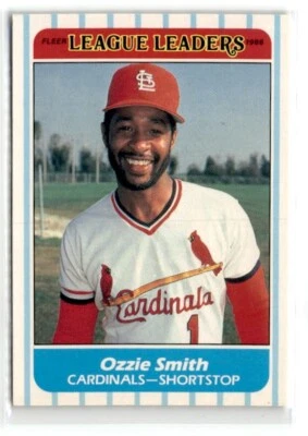 1986 Fleer League Leaders Ozzie Smith #42 - Image 1 of 2