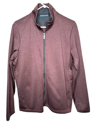 Perry Ellis Men’s Full Zip Jacket 100% Polyester Plum/Burgundy Size LARGE - Image 1 of 4