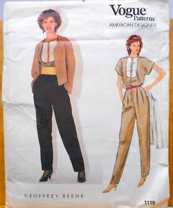 Vtg Vogue Pattern 1119 American Designer Geoffrey Beene S-12-16 Jacket Pants Top - Picture 1 of 2