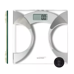 Salter 9141 WH3R Digital Glass Analyser Scale - Ultra Slim Bathroom Scale, Measu - Picture 1 of 9