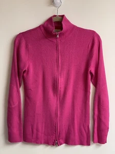 L.L.Bean Women’s Size M Front Zip Sweater Pink Acrylic/Merino Wool - Picture 1 of 6
