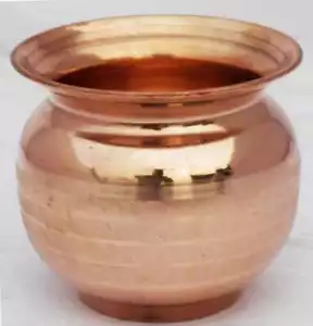 Pentola Pooja Lota rame 600 ML semplice rame per tempio domestico Puja 4,4 * 4,4 * 4 pollici - Foto 1 di 4