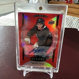 2020-21 Upper Deck Allure - Rookie SP Red Rainbow Autographs #142 Peyton Krebs 