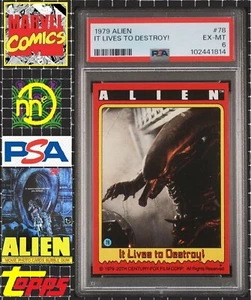 1979 Topps Alien - 78 Xenomorph / It Lives to Destroy! - PSA 6 EX-MT - Picture 1 of 4