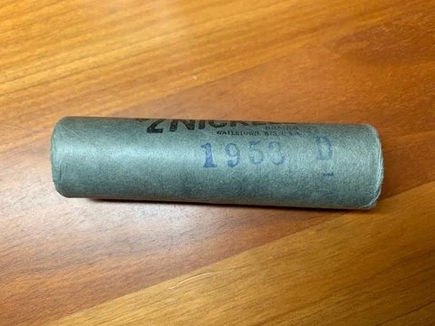 1953D BU Roll Jefferson Nickels! Paper Wrapped Cover