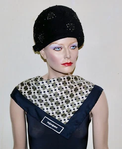 Mr. John Jr. vintage black wool jeweled hat with hang tag mod - Picture 1 of 7