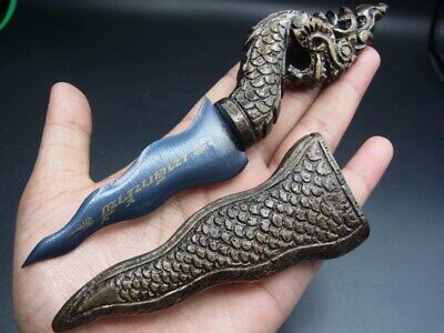 Naga Dagger Knife Meed Mor Leklai Nampee Talisman Magic Holy Mantra Thai Amulet • 79$