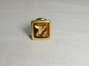 Flying Duck Tie Tack Pin Lapel Hunting Ducks Unlimited Gold Tone & Brown