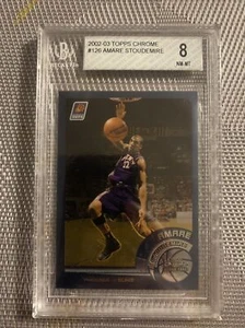 2002-03 TOPPS CHROME AMARE STOUDEMIRE ROOKIE BGS 8 NM-MT PHOENIX SUNS - Foto 1 di 6