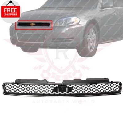 New Front Grille Chrome Shell with Gray Insert For 2006-2013 Chevrolet ImpalaNew Foto 1 de 4