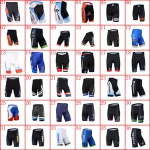 Mens Team Cycling Shorts Summer Bike Gel Padded Pants Breathable Sports Tights - Picture 1 of 57