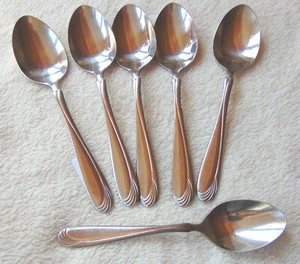 Set 6 cucchiaini Revere RVS3 punta vorticosa lucida inox 5 zuppa e 1 cucchiaino BELLI - Foto 1 di 5