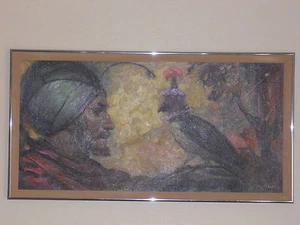 Awesome Oil Painting - Falcon & His Master - Jay Datus, Listed Artist (Falconry) - Picture 1 of 6