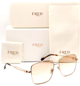 FRED FG40052U 33F 24K GOLD PLATED/BROWN GRADIENT LENS AUTHENTIC SUNGLASSES 59-15 - Picture 1 of 4