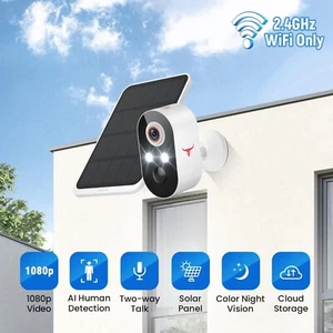 Camara De Seguridad Solar HD Wifi Inalambrica Con Vision Nocturna Para Exterior - Picture 1 of 15