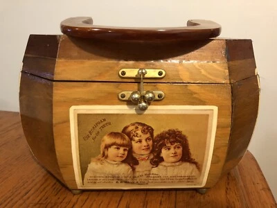 Caja de madera hexagonal de colección cartera bolso decoupage tarjetas coleccionables victorianas Foto 1 de 4