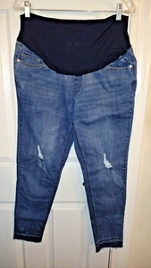 Women's distressed/destructed Maternity jeans size Medium (8/10) TIME AND TRU - Picture 1 of 3
