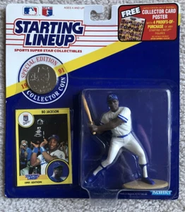 1991 STARTAUFSTELLUNG BO JACKSON MLB ACTIONFIGUR KENNER Neu auf Karte - Bild 1 von 12