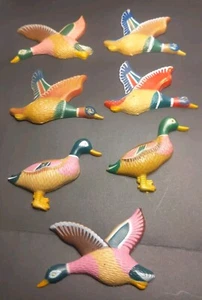 Vintage Set Of 7 J.S.N.Y Mallard Ducks Refrigerator Magnets - Picture 1 of 13