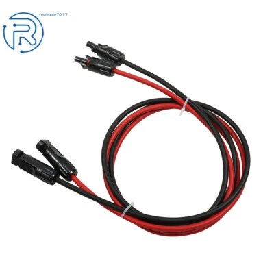 NETUERA 1 Pair Black + Red Solar Panel Extension Cable Wire Connector 12/10 AWG