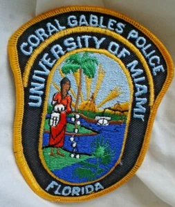 ONE SEW ON  CLOTH PATCH APPROX 10 CM CORAL GABLES MIAMI UNIVERSITY FLORIDA - Picture 1 of 1