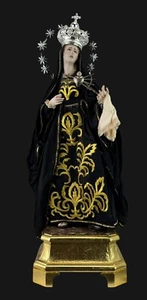 Madonna Addolorata Pieta' Statua Vestita 50 cm - Foto 1 di 13