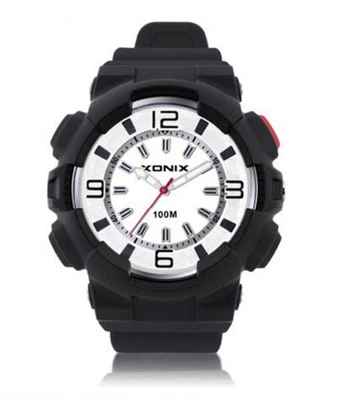  Xonix Hombre Reloj Deportivo Cuarzo WR100M LED Luz Correa Goma Niño Reloj Natación Foto 1 de 4