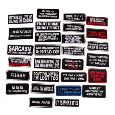 Words Slogan Badge Embroidered Iron on Patches Fabric Sticker Clothes Sewing - Image 1 of 4
