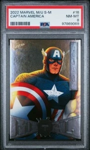 2022 Skybox Marvel Metal Universe Spider-Man Captain America PSA 8 #16 - Picture 1 of 2