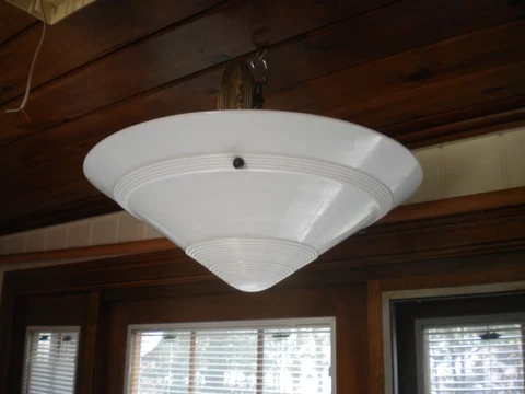 Vintage  Original Westinghouse art deco 19 inch white glass ceiling light Cover