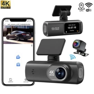 SWS_ HD Dash Camera Front and Rear Dash Camera 4K Car DVR Built-In WiFi & GPS - Picture 1 of 5