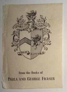  Armorial Bookplate of Paula and George Fraser - "Volo Altior" - Early 1900s - Bild 1 von 2