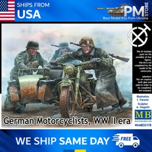 Master Box 35178 Deutsche Motorradfahrer Zweiter Weltkrieg Maßstab 1/35 Modellbausatz - Bild 1 von 11