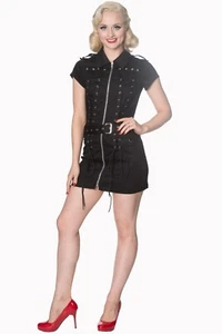 Robe noire à lacets zippée pour femme Banned - M - Photo 1/2