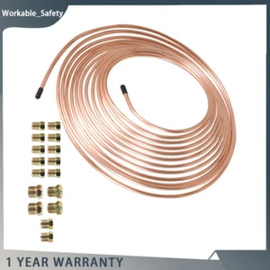 Iron Plating Copper Brake Line Tubing Kit 3/16 OD 25 Foot Coil Roll - Picture 1 of 13