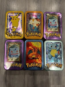 Topps Pokemon Series 1 TV Animation Complete EMPTY Tins NO CARDS! CHARIZARD TIN - Picture 1 of 2