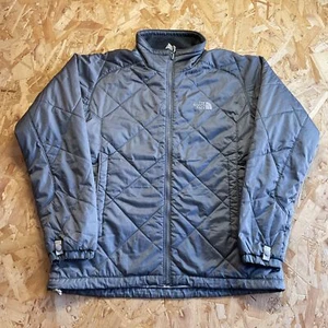Vintage Y2K The North Face Puffer Jacket Quilted Lightweight Grey Silver Large - Picture 1 of 6