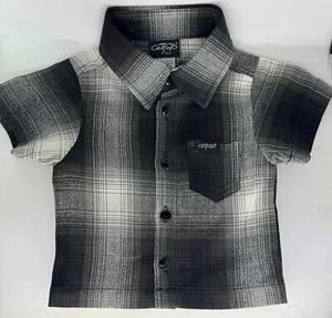 Cal Top Kids Black White Flannel dress shirt - Picture 1 of 2
