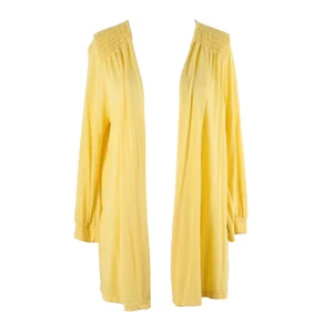 Splendid Cardigan Sz M Yellow Smocked Shoulders Drape Back Cotton Modal Cardigan - Picture 1 of 8
